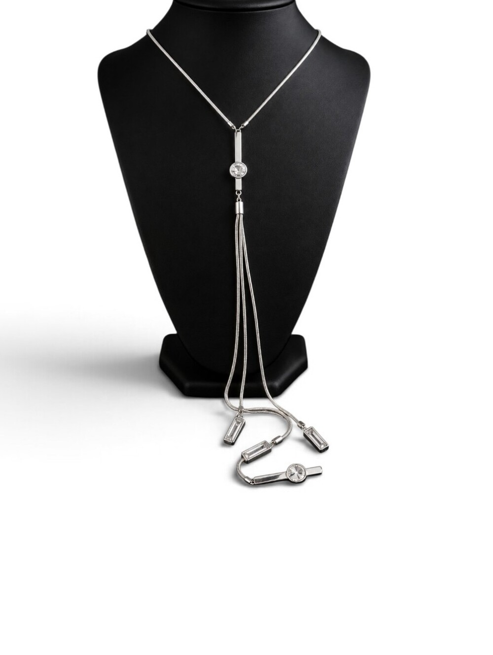 White House Black Market White Marquis Crystal Lariat Necklace